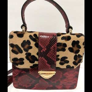 NWOT‼️Victoria Napoli “Sinner” Python and Leopard Calf Hair Purse (Ret $298)